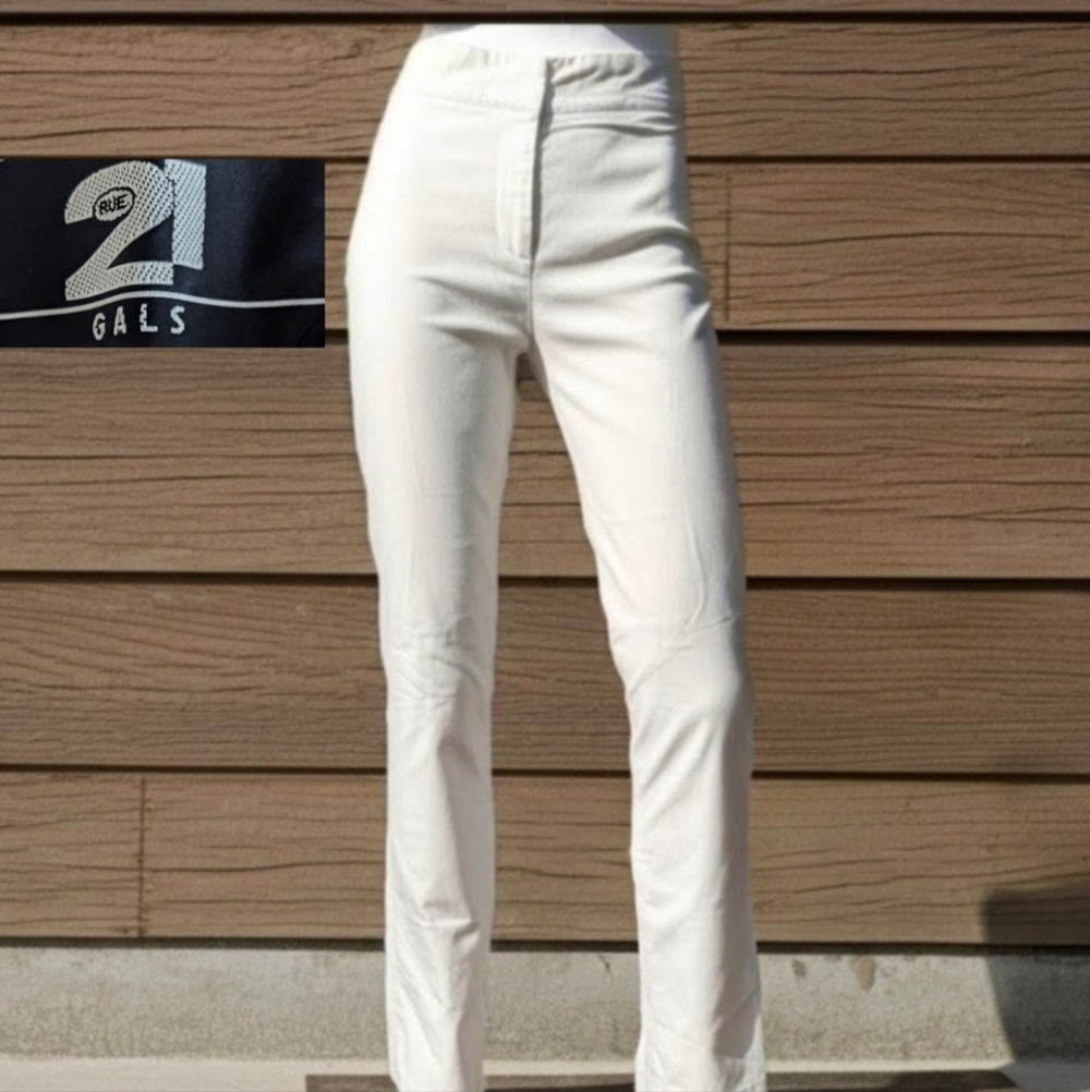 2K Rue21 Gals High-Waist Cream Stretch Pants